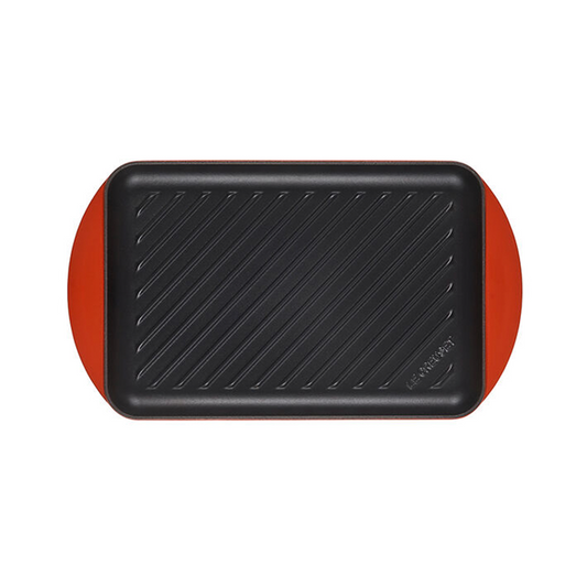 RECTANGULAR GRILL 32CM CERISE - LE CREUSET FRANCE - Compralo en CorinneRegalos.com