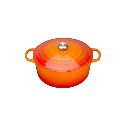 ROUND CASSEROLE/OVEN 20 CM FLAME SS KNOB - LE CREUSET FRANCE - Compralo en CorinneRegalos.com
