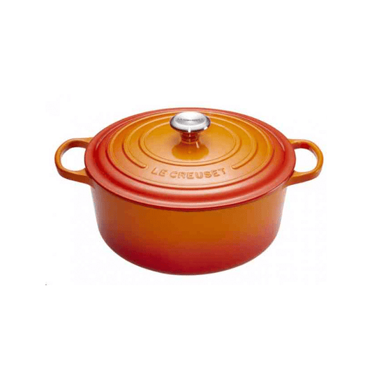 ROUND CASSEROL/OVEN 26CM FLAME SS KNOB - LE CREUSET FRANCE - Compralo en CorinneRegalos.com