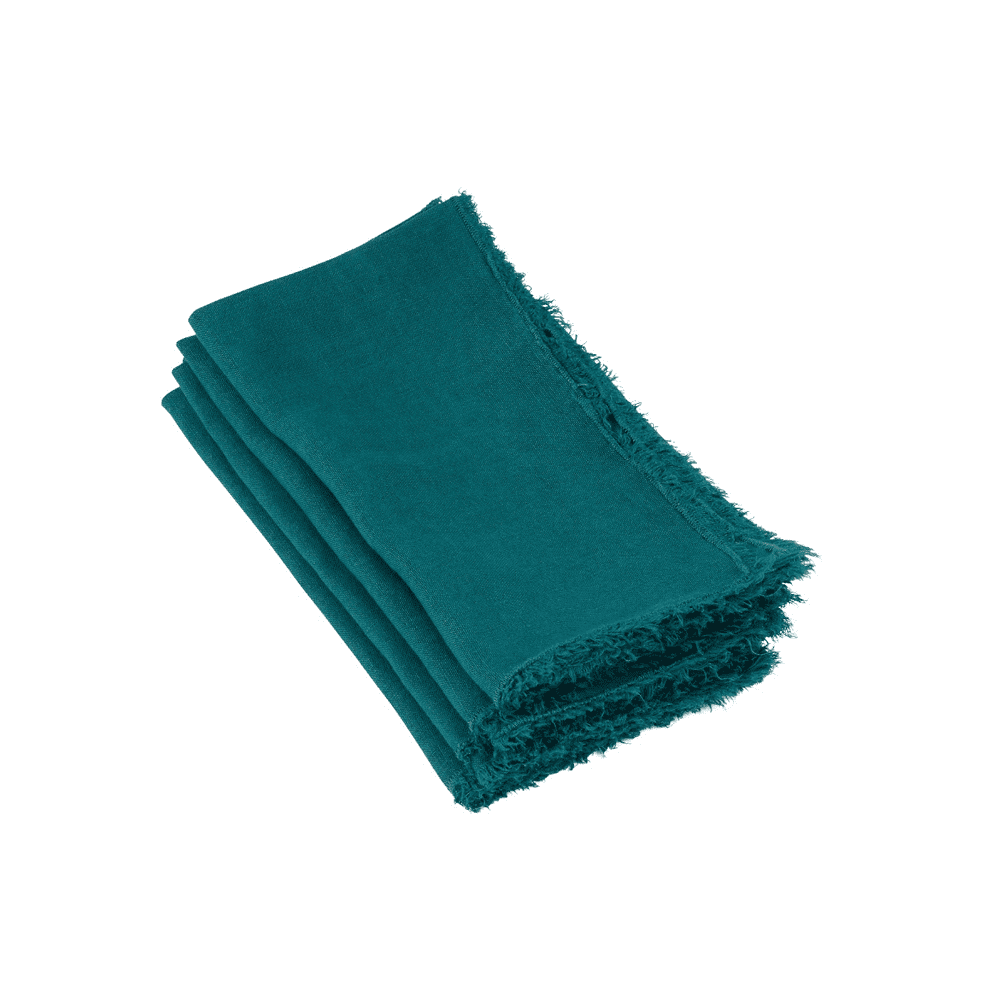 FRINGED DESIGN STONE WASHED NAPKIN 100% LINEN - SARO - Compralo en CorinneRegalos.com