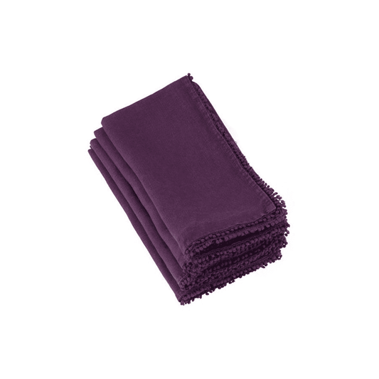 POMPOM DESIGN NAPKIN 100% COTTON PURPLE - SARO - Compralo en CorinneRegalos.com