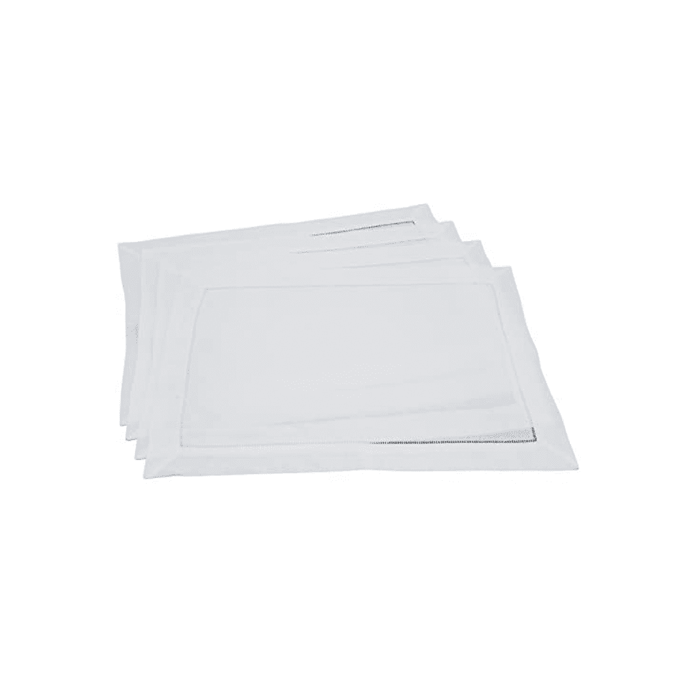 CLASSIC LINEN HEMSTITCH NAPKIN 100% LINEN WHITE 14X20 - SARO - Compralo en CorinneRegalos.com