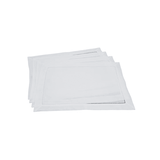 CLASSIC LINEN HEMSTITCH NAPKIN 100% LINEN WHITE 14X20 - SARO - Compralo en CorinneRegalos.com