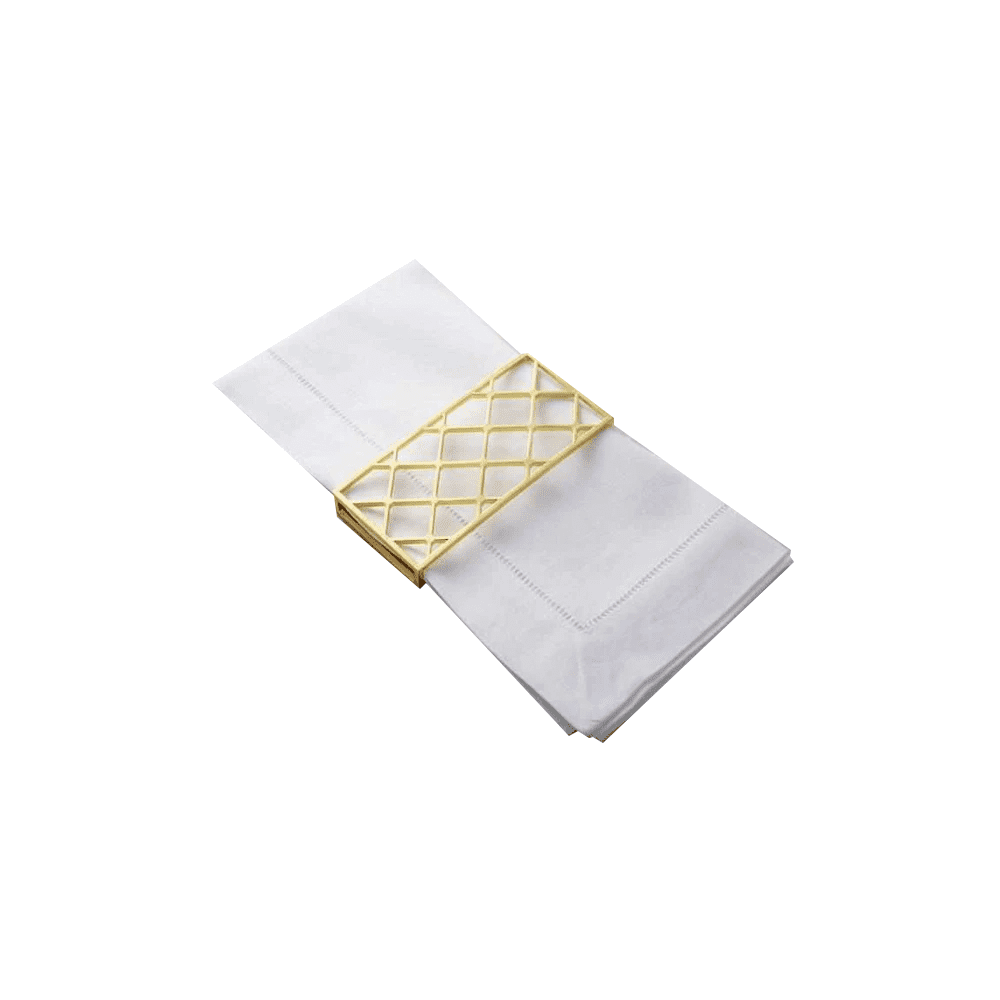 LARGE TRELLIS NAPKIN WRAP MATTE GOLD - TIN PARADE - Compralo en CorinneRegalos.com