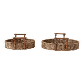 "S/2 20"" Rnd x 3-1/2""H Hand" - CREATIVE COOP - Compralo en CorinneRegalos.com