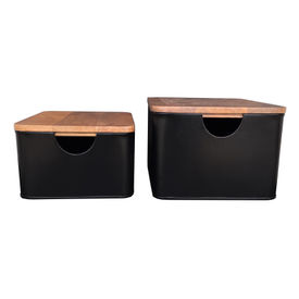 "S/2 12""L x 8""W Metal Box w" - CREATIVE COOP - Compralo en CorinneRegalos.com
