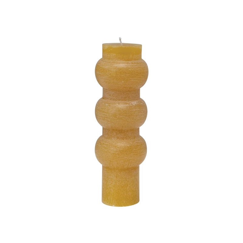 3RND X 9H UNSCENTED TOTEMPILLAR CANDLE, HONEY - CREATIVE COOP - Compralo en CorinneRegalos.com