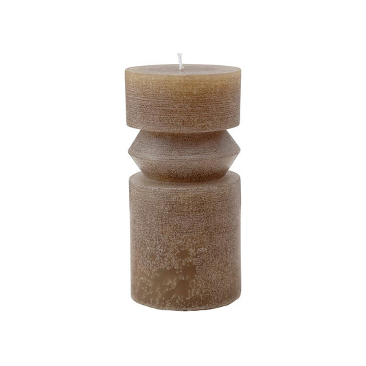 3RND X 6H UNSCENTED TOTEMPILLAR CANDLE, OLIVE - CREATIVE COOP - Compralo en CorinneRegalos.com