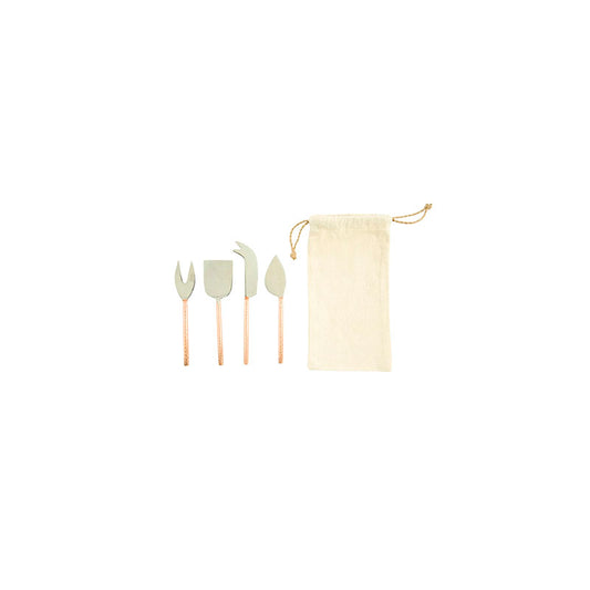 S/4 7L STAINLESS STEEL CHEESE KNIVES, COPPER FINISH - CREATIVE COOP - Compralo en CorinneRegalos.com