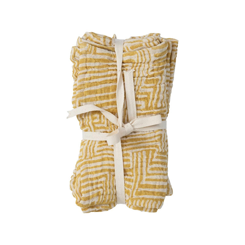 S/4 18 SQUARE COTTON NAPKINS TIED W TWILL TAPE - CREATIVE COOP - Compralo en CorinneRegalos.com