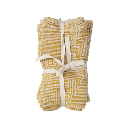 S/4 18 SQUARE COTTON NAPKINS TIED W TWILL TAPE - CREATIVE COOP - Compralo en CorinneRegalos.com