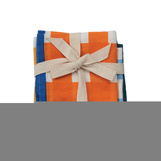 S/4 10 SQUARE COTTON NAPKINS IN 4 COLORS - CREATIVE COOP - Compralo en CorinneRegalos.com