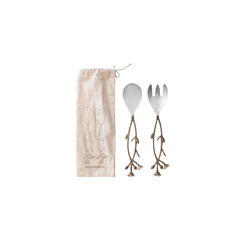 S/2 11-1/2L STAINLESS STEEL SERVERS - CREATIVE COOP - Compralo en CorinneRegalos.com
