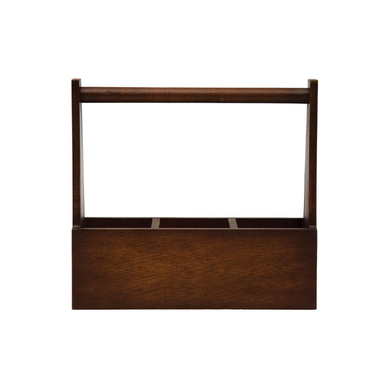 12L X 4W X 11H MDF CADDY W3 SECTIONS, ESPRESSO FINISH - CREATIVE COOP - Compralo en CorinneRegalos.com