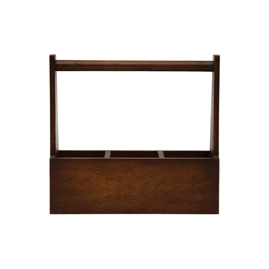 12L X 4W X 11H MDF CADDY W3 SECTIONS, ESPRESSO FINISH - CREATIVE COOP - Compralo en CorinneRegalos.com