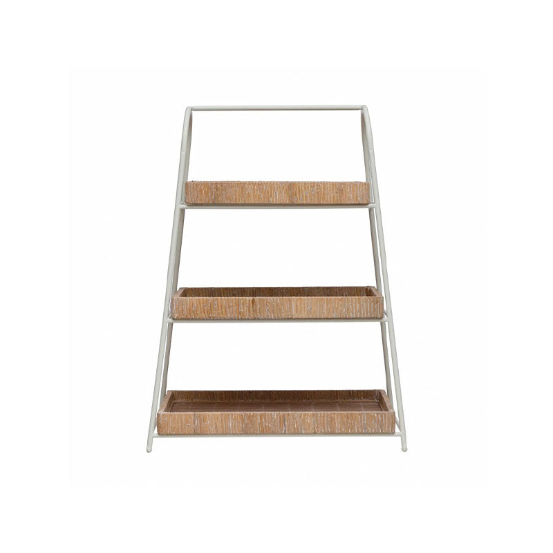 19L X 26H DECORATIVE METAL,WOOD & BAMBOO 3-TIER TRAY - CREATIVE COOP - Compralo en CorinneRegalos.com