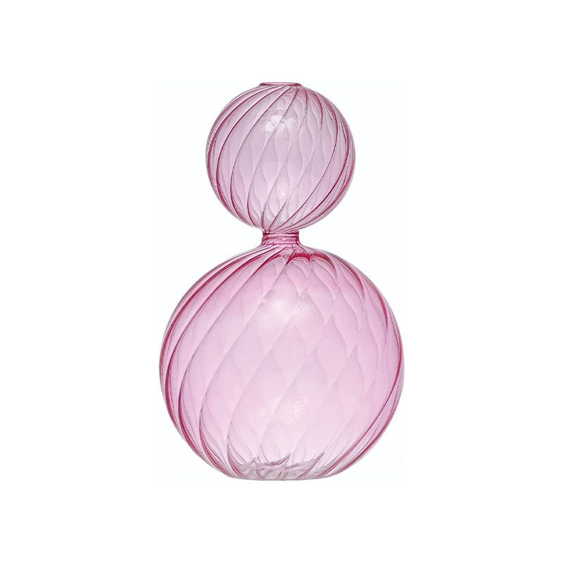 6-1/2 ROUND X 10-1/4HTWISTED GLASS VASE, PINK - CREATIVE COOP - Compralo en CorinneRegalos.com