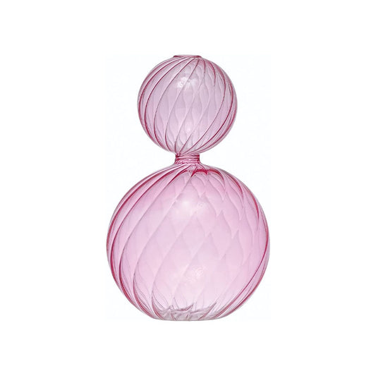 6-1/2 ROUND X 10-1/4HTWISTED GLASS VASE, PINK - CREATIVE COOP - Compralo en CorinneRegalos.com
