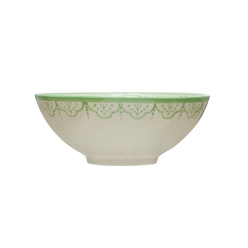7-1/4 ROUND X 2-3/4H HAND-PAINTED STONEWARE BOWL - CREATIVE COOP - Compralo en CorinneRegalos.com