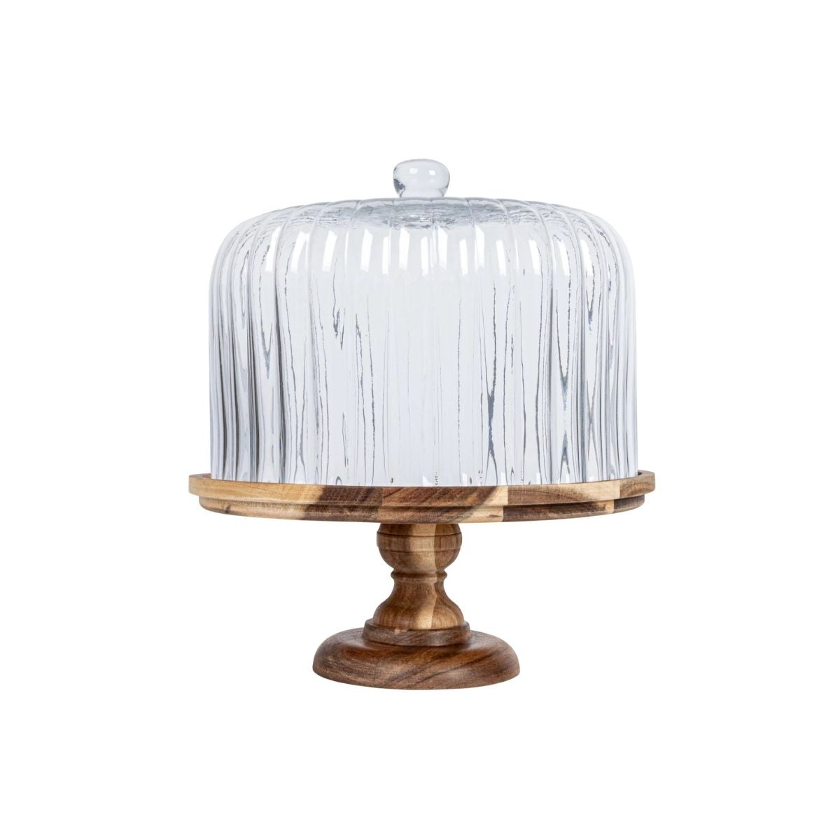 "S/2 13""H Glass Cake Stand w"
