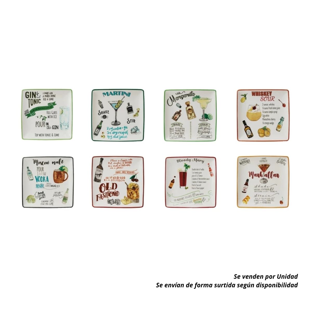 "6"" SQUARE STONEWARE PLATE W" - CREATIVE COOP - Compralo en CorinneRegalos.com
