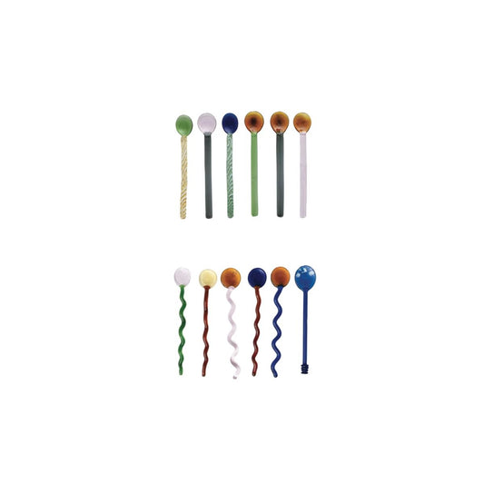 "S/6 - 6""L BLOWN GLASS SPOONS" - CREATIVE COOP - Compralo en CorinneRegalos.com