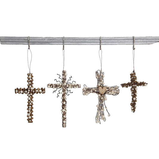 6H - 8H METAL WIRE CROSS W - CREATIVE COOP - Compralo en CorinneRegalos.com