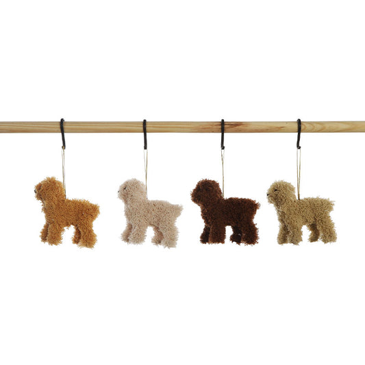 4-1/4L FURRY POODLE ORNAMENT, - CREATIVE COOP - Compralo en CorinneRegalos.com