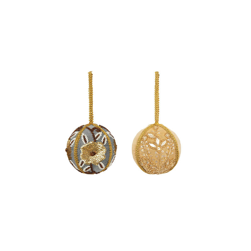 4 RND FABRIC & GLASS BEAD - CREATIVE COOP - Compralo en CorinneRegalos.com