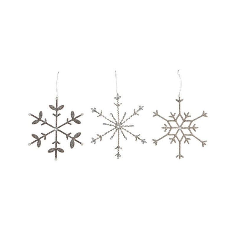 10-1/4H BEADED SNOWFLAKE & - CREATIVE COOP - Compralo en CorinneRegalos.com