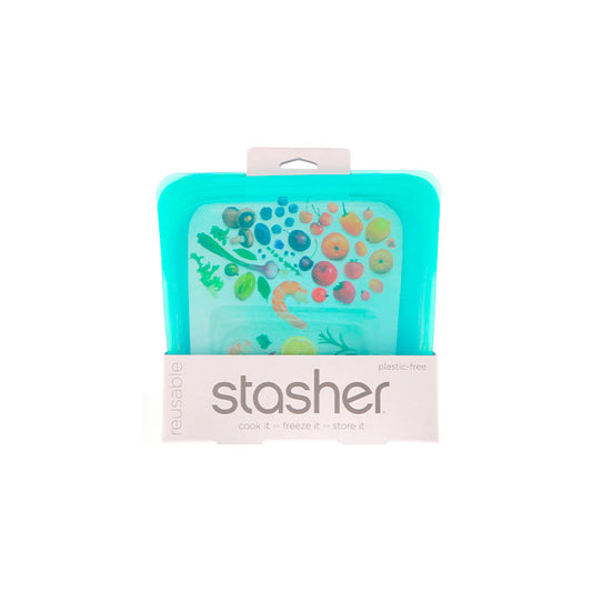 REUSABLE SILICONE BAG FOR SANDWICH AQUA - QUIENES SOMOS, S.A. / STASHER - Compralo en CorinneRegalos.com