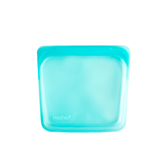 REUSABLE SILICONE BAG FOR SANDWICH AQUA - QUIENES SOMOS, S.A. / STASHER - Compralo en CorinneRegalos.com