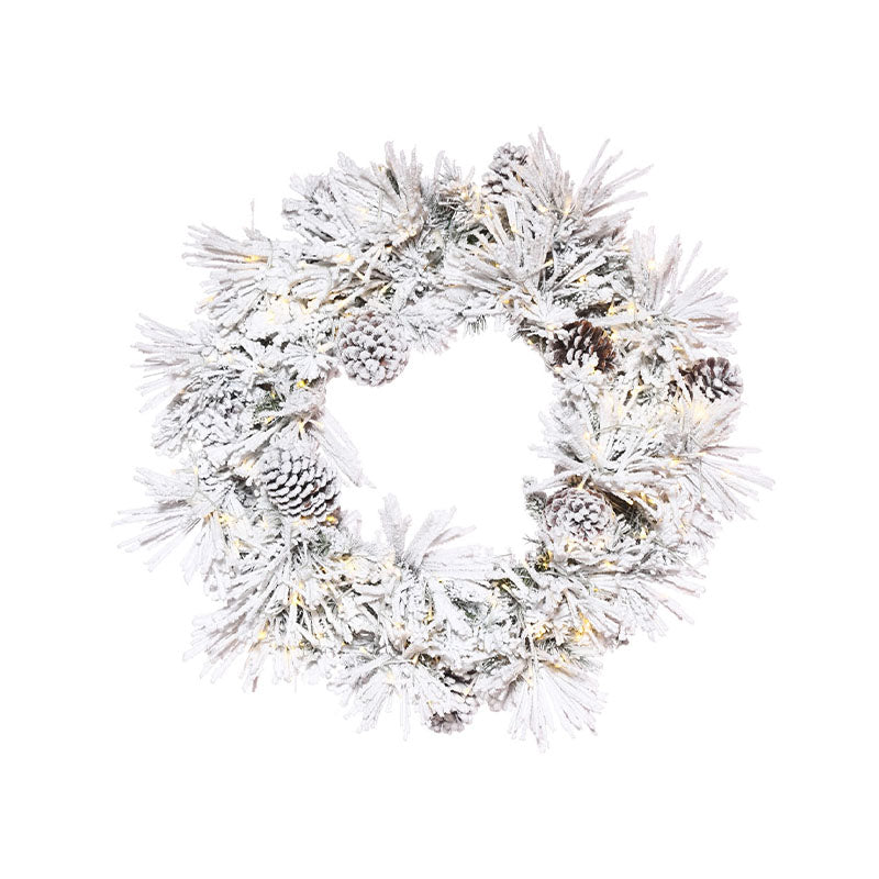30 FLOCKED ATKA PINE WREATH 3MM 200WW - VICKERMAN COMPANY - Compralo en CorinneRegalos.com