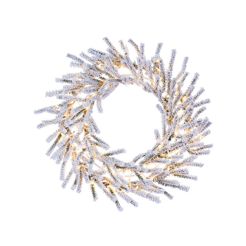 30 FLOCKED PISTOL PINE WREATH 3MM 200WW - VICKERMAN COMPANY - Compralo en CorinneRegalos.com