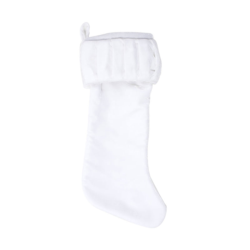 8X19 PLUSH WHITE VELVET STOCKING - VICKERMAN COMPANY - Compralo en CorinneRegalos.com