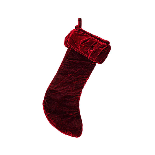 8X19 PLUSH WINE VELVET STOCKING - VICKERMAN COMPANY - Compralo en CorinneRegalos.com