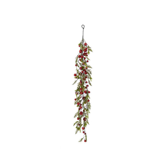 [4/16] 63 INCH SNOWY PINE W/RED JINGLE BELLS GARLAND - K&K INTERIORS - Compralo en CorinneRegalos.com