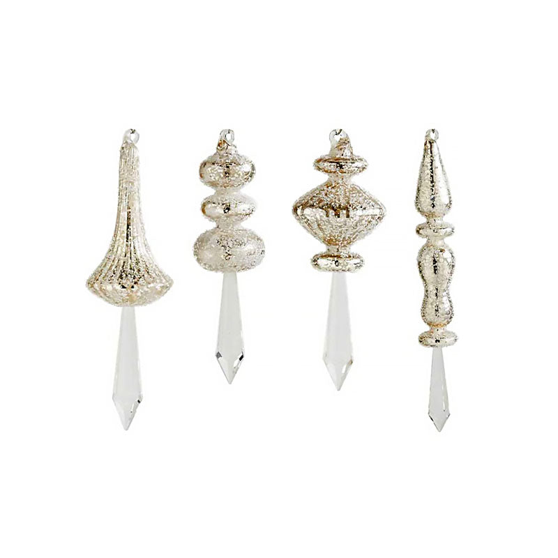 [24/72] ASSORTED BEADED CRYSTAL FINIAL ORNAMENTS (4 ST - K&K INTERIORS - Compralo en CorinneRegalos.com