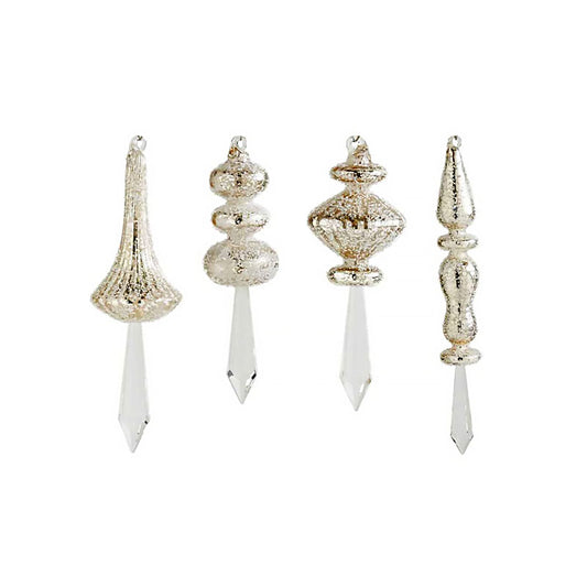 [24/72] ASSORTED BEADED CRYSTAL FINIAL ORNAMENTS (4 ST - K&K INTERIORS - Compralo en CorinneRegalos.com