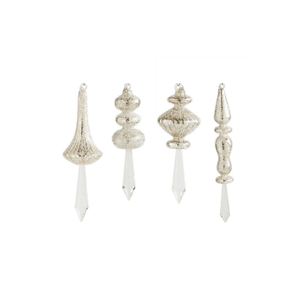 [24/72] ASSORTED BEADED CRYSTAL FINIAL ORNAMENTS (4 ST - K&K INTERIORS - Compralo en CorinneRegalos.com