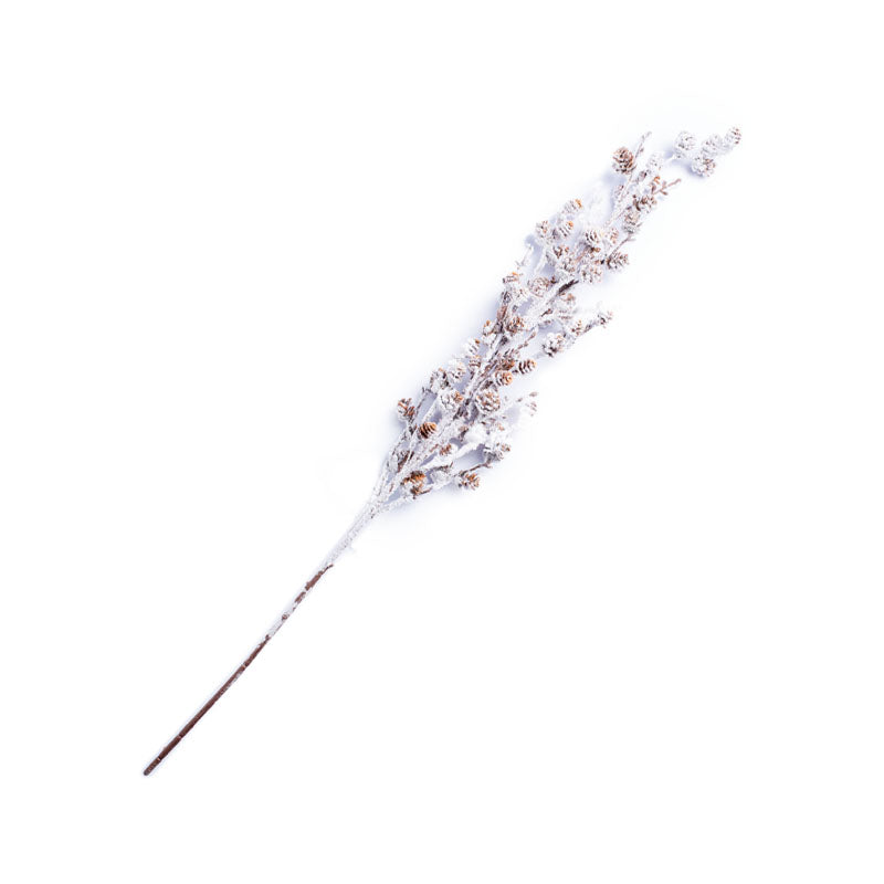 [12/96] 31.5 INCH FLOCKED TWIG AND MINI PINECONE STEM - K&K INTERIORS - Compralo en CorinneRegalos.com