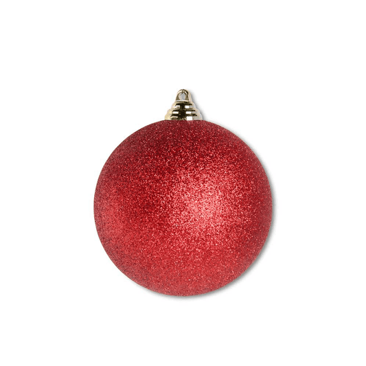 4.5 INCH RED GLITTERED SHATTERPROOF ROUND ORNAMENT - K&K INTERIORS - Compralo en CorinneRegalos.com
