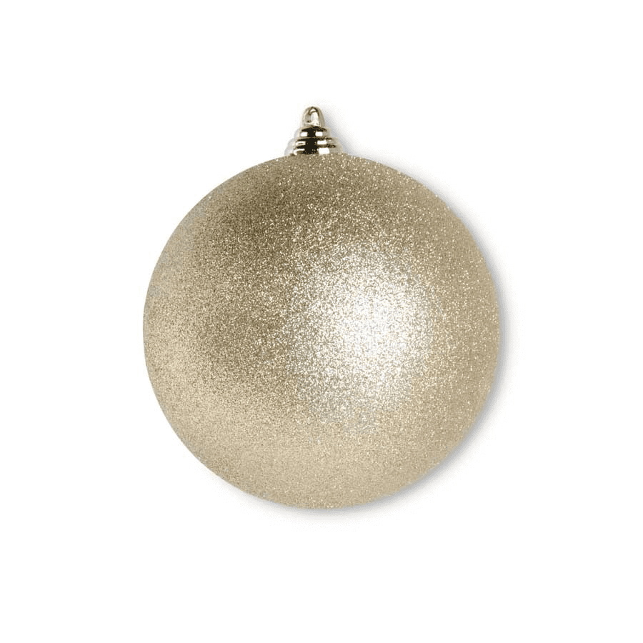 5.5 INCH GOLD GLITTERED SHATTERPROOF ROUND ORNAMENT - K&K INTERIORS - Compralo en CorinneRegalos.com