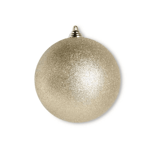 5.5 INCH GOLD GLITTERED SHATTERPROOF ROUND ORNAMENT - K&K INTERIORS - Compralo en CorinneRegalos.com