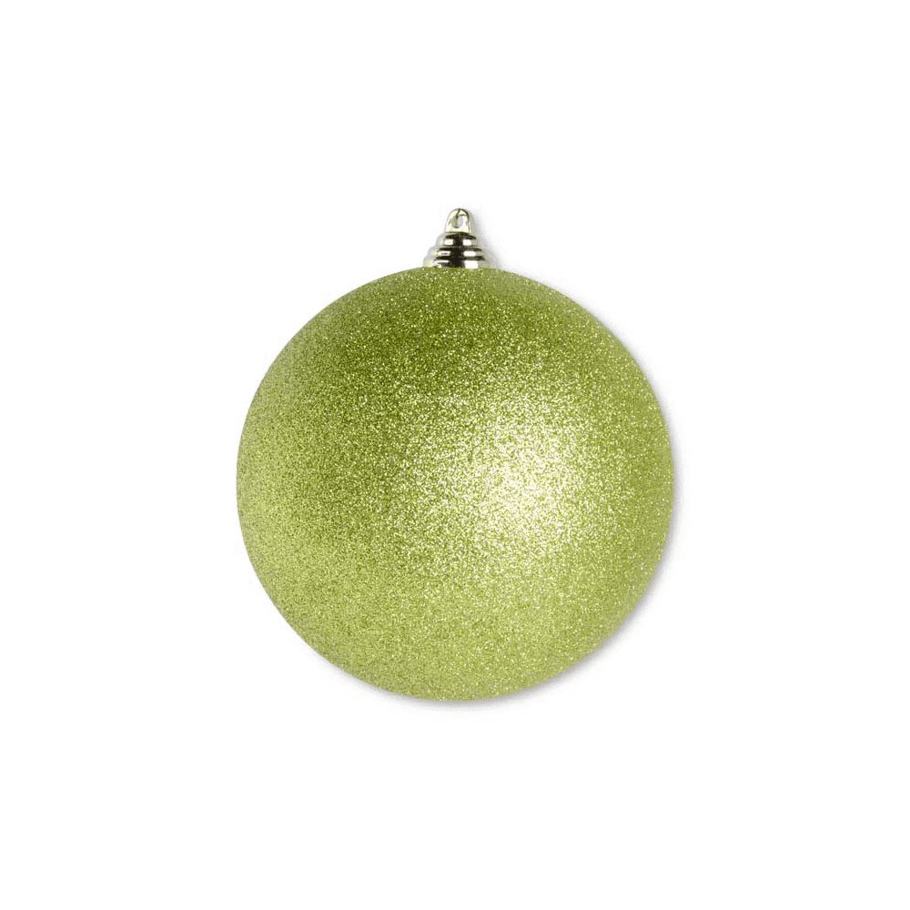 5.5 INCH GREEN GLITTERED SHATTERPROOF ROUND ORNAMENT - K&K INTERIORS - Compralo en CorinneRegalos.com