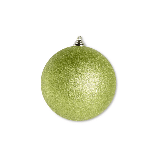5.5 INCH GREEN GLITTERED SHATTERPROOF ROUND ORNAMENT - K&K INTERIORS - Compralo en CorinneRegalos.com