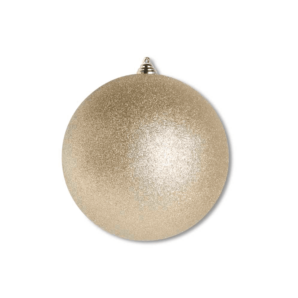 7.5 INCH GOLD GLITTERED SHATTERPROOF ROUND ORNAMENT - K&K INTERIORS - Compralo en CorinneRegalos.com