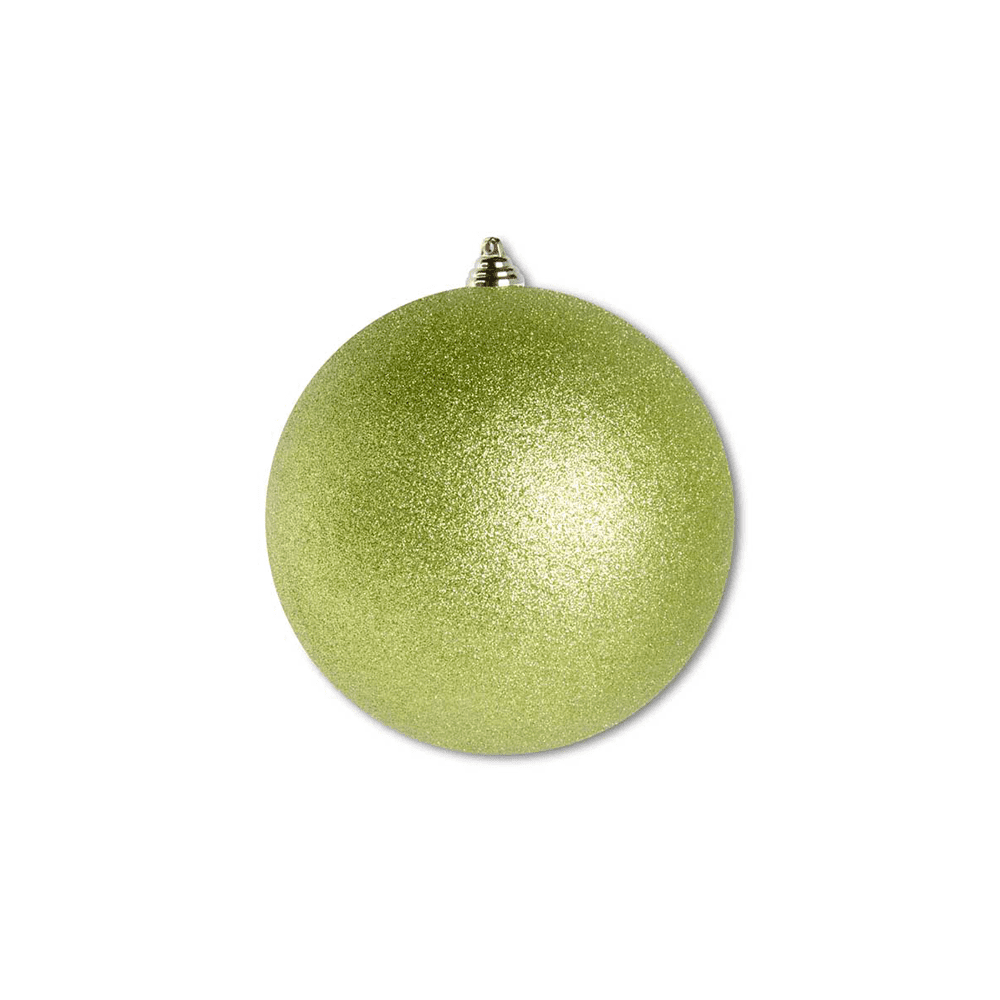 7.5 INCH GREEN GLITTERED SHATTERPROOF ROUND ORNAMENT - K&K INTERIORS - Compralo en CorinneRegalos.com