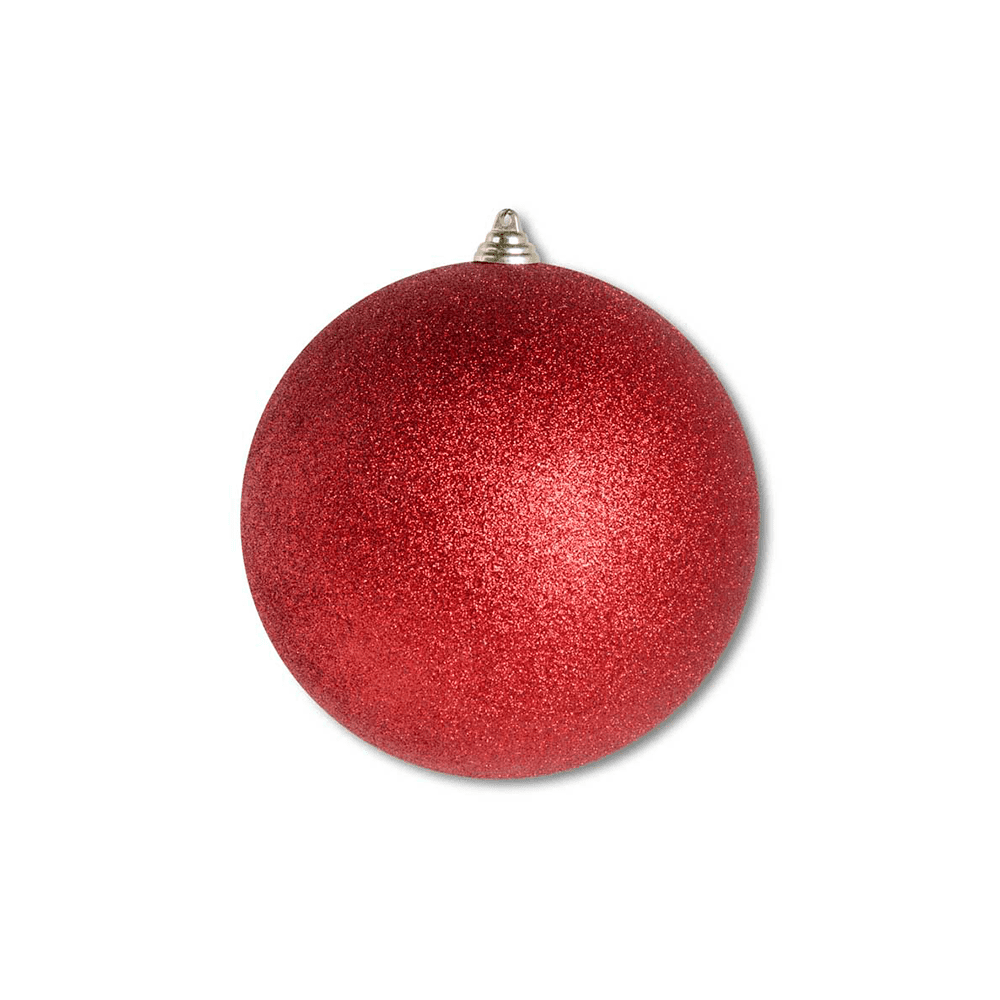 7.5 INCH RED GLITTERED SHATTERPROOF ROUND ORNAMENT - K&K INTERIORS - Compralo en CorinneRegalos.com