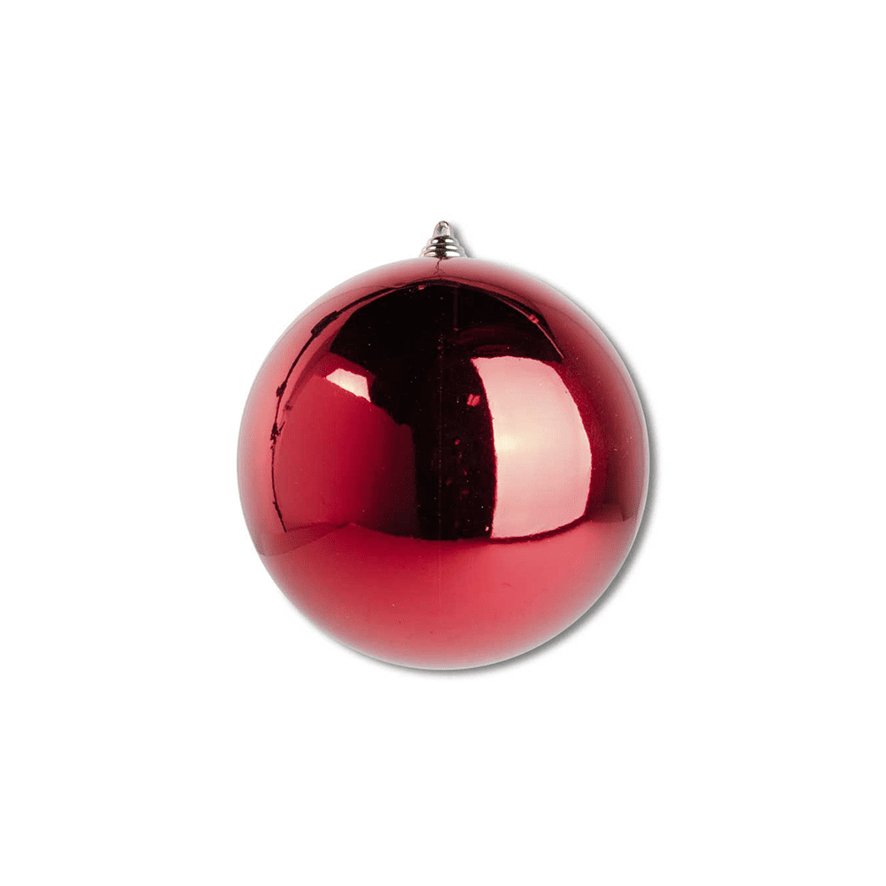 5.5 INCH RED SHINY SHATTERPROOF ROUND ORNAMENT - K&K INTERIORS - Compralo en CorinneRegalos.com